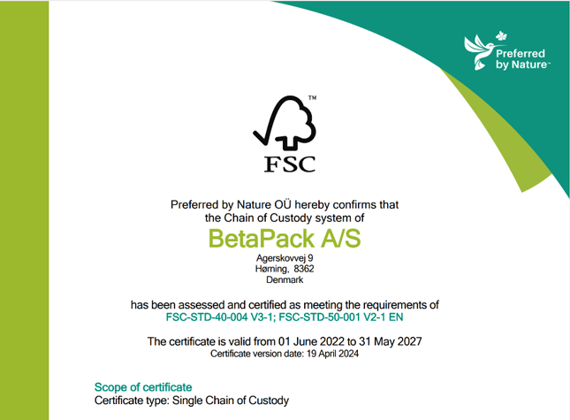 BetaPack - FSC audit 